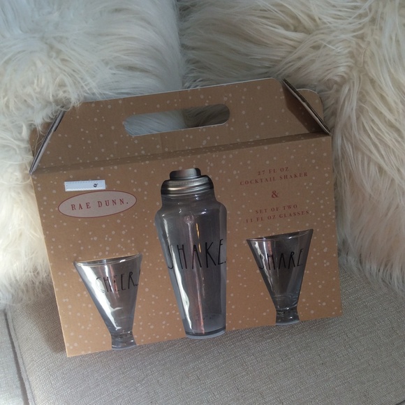Rae Dunn Dining Rae Dunn Cocktail Shaker And Glasses Boxed Set
